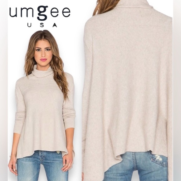 Umgee Cream Cowl Neck Sweater Cozy Knit - Picture 1 of 7